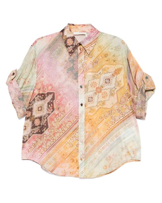 Zimmermann Multicolor Silk Shirt With Short Sleeves