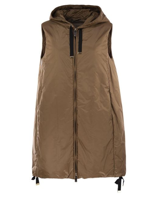 Max Mara Greengi Drip Proof Canvas Waistcoat in het Brown