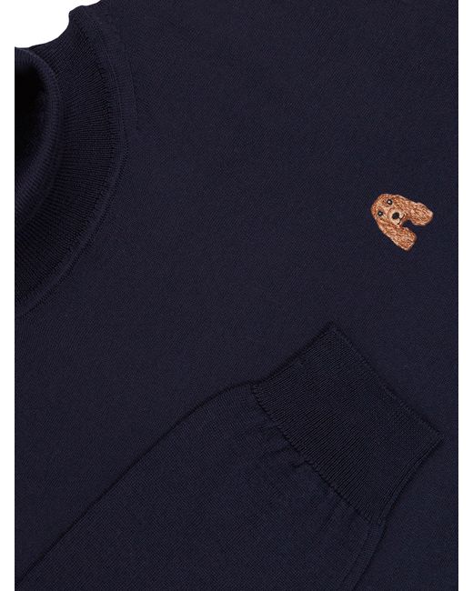 PELO FOUNDATION Blue Collo Alto Merinos Extra Fine Wool Sweater for men