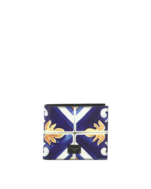 Dolce & Gabbana Dauphine Maiolica Brieftasche in Blue für Herren