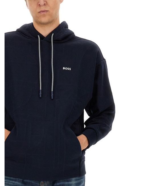 Boss Blue Sweatshirt With Logo for men