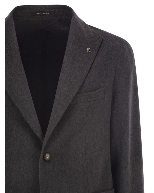 Tagliatore Black Cashmere And Silk Jacket for men