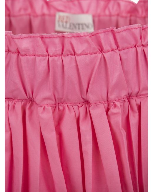 Tafeta rojo de plisado froissè falda RED Valentino de color Pink