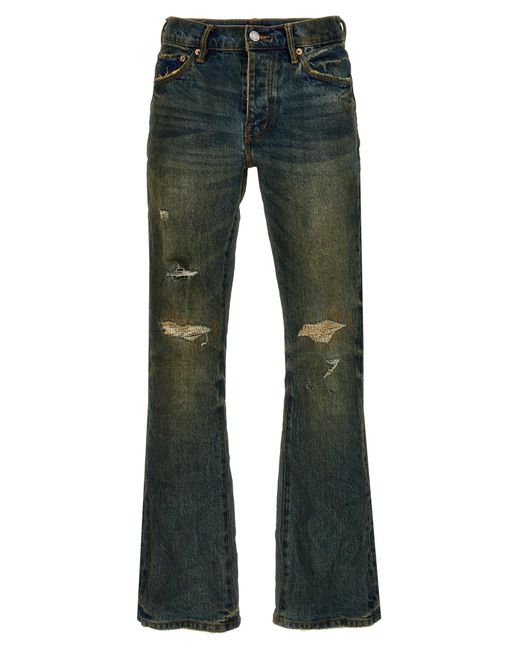 Purple Blue Flared Vintage Afterglow Jeans for men