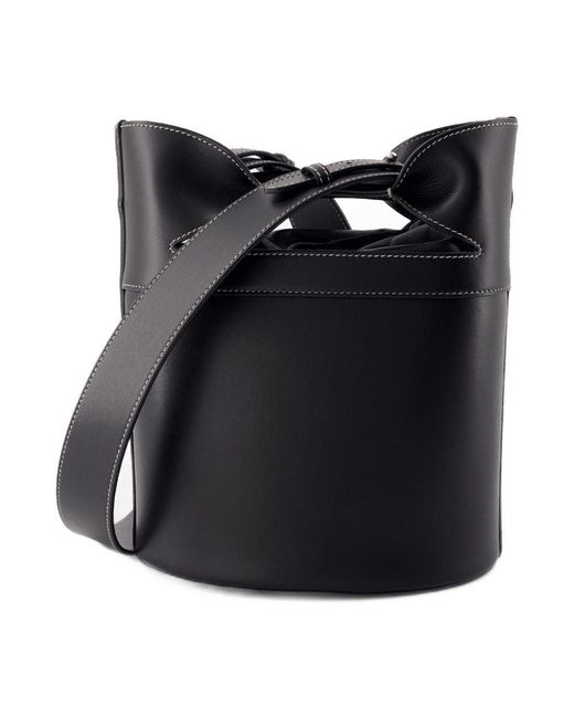 El bucket Bow Crossbody Alexander Mc Queen Leather Black Alexander McQueen