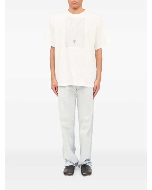 MM6 by Maison Margiela White Crew Neck T Shirt