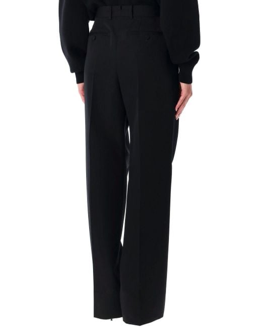 Tom Ford Black Wool Tailored Wide-Leg Trousers