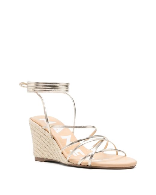 Manebí Natural Lace Up Low Wedge Espadrilles