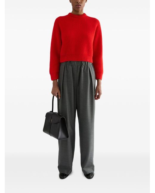 Jil Sander Gray Wool Trousers