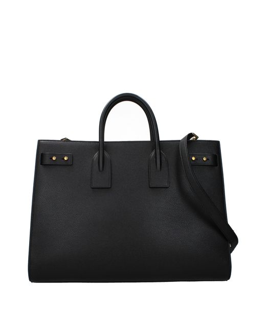Saint Laurent Black Handbag Sac De Jour Leather