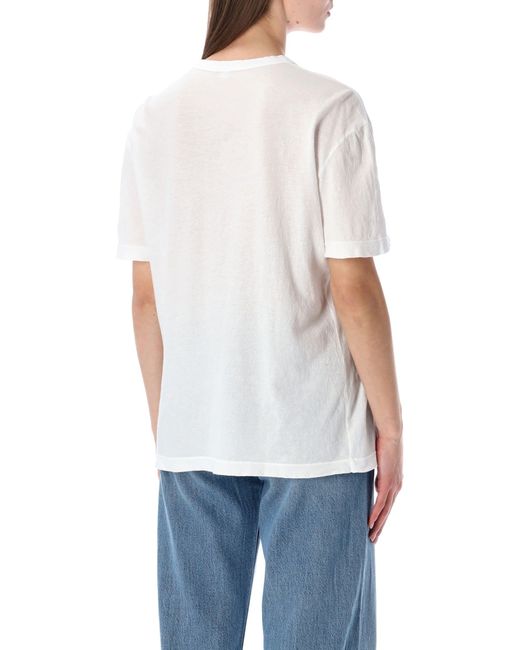 James Perse White Oversized Crepe Jersey Short Sleeve Tee