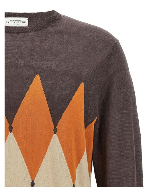 Ballantyne Orange Argyle Sweaters And Cardigans for men