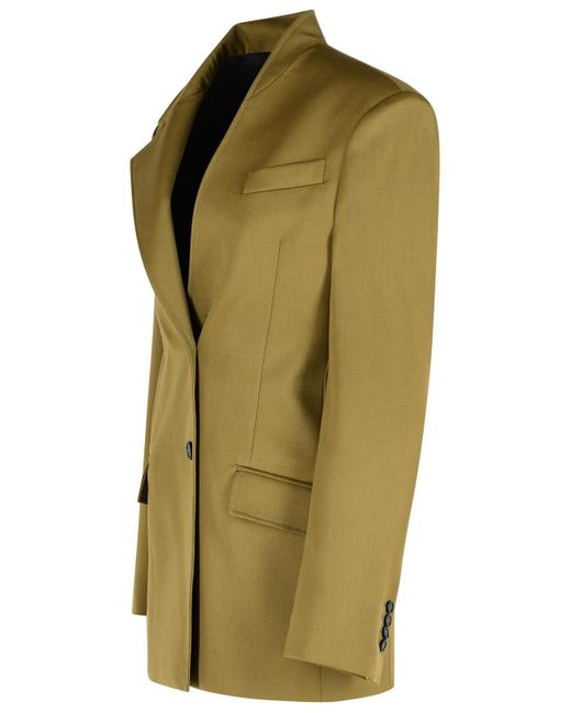 The Attico Green Virgin Wool Blazer