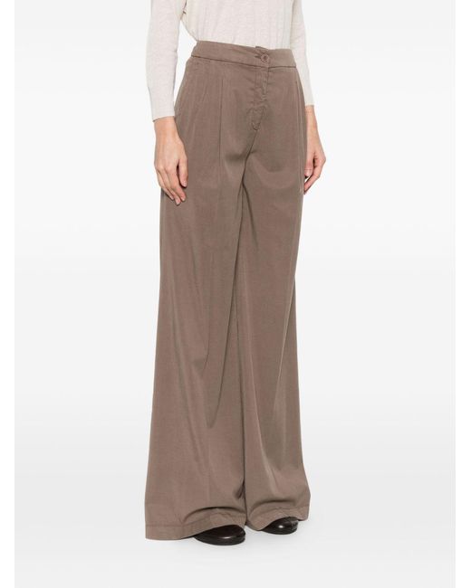 Via Masini 80 Brown Trousers Lyocell