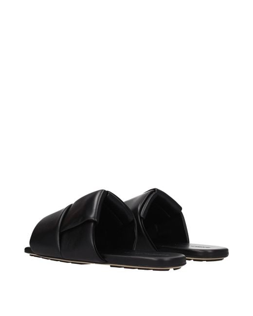 Bottega Veneta Black Slippers And Clogs Leather