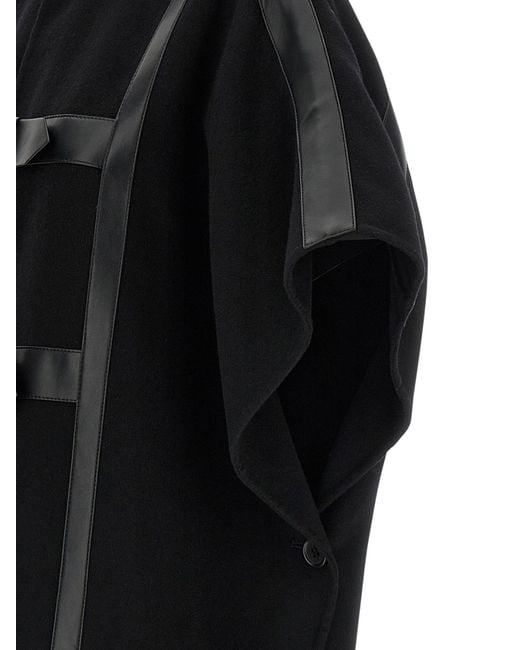 Twinset Black Wool Cape