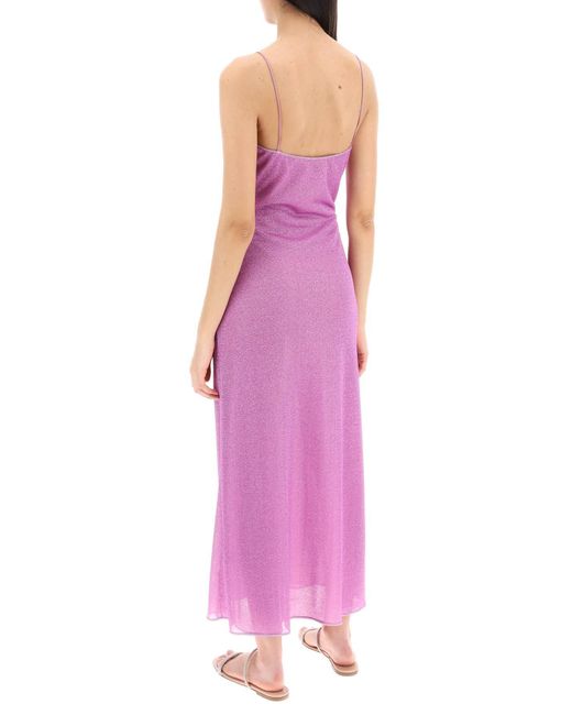 Oseree Lurex Gebreide Midi -jurk In in het Purple