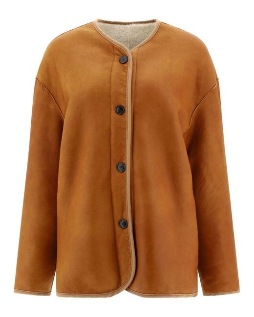 Giovi Natural Reversible Shearling Jacket Jackets