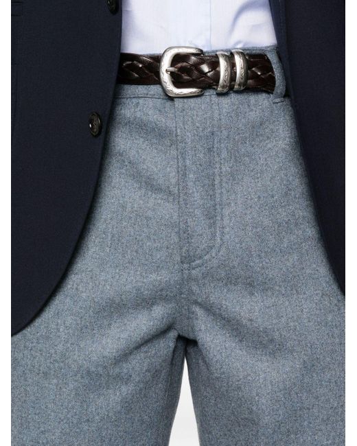 Brunello Cucinelli Blue Wool Trousers for men