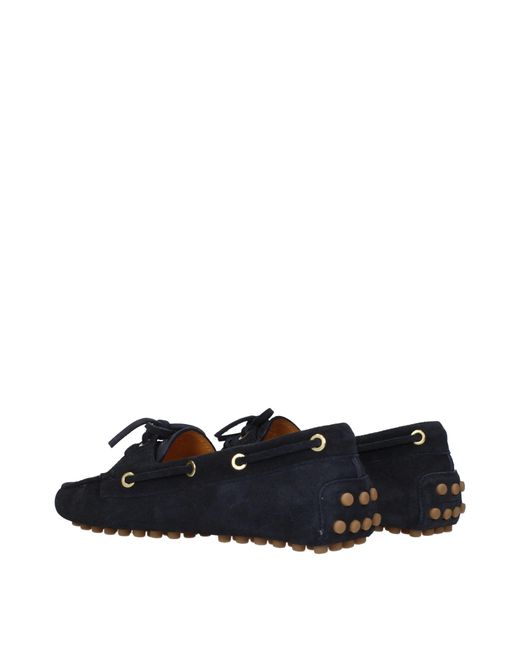 Tod's Blue Gommini Loafers Suede