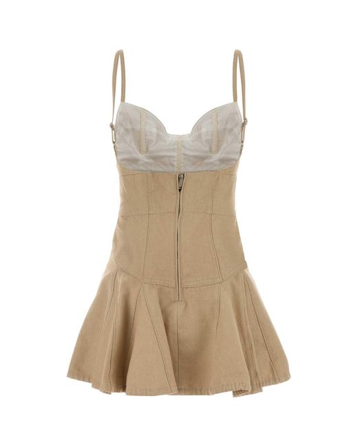 DSquared² Natural Sand Denim Mini Dress