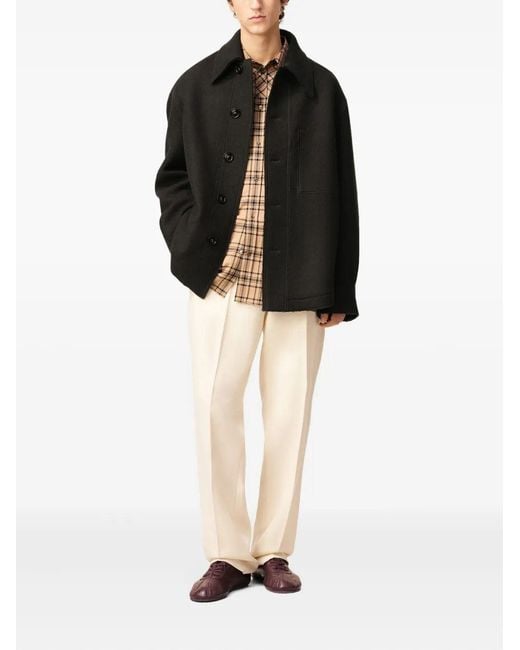 AMI Wollen Button-Up Jack in het Black