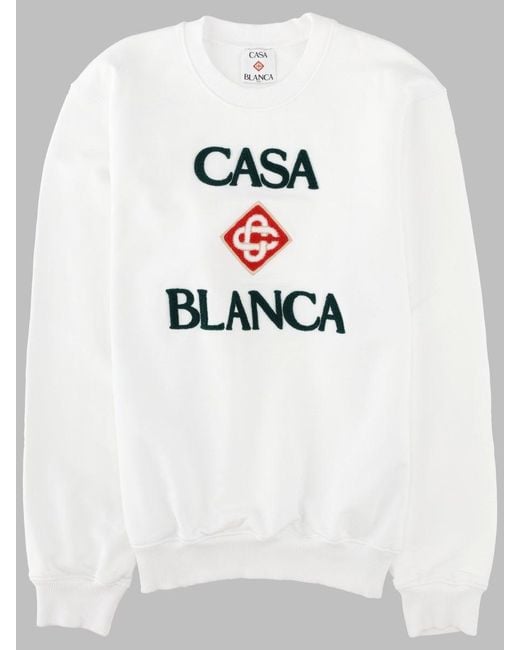 Casablanca White Stacked Logo Sweatshirt