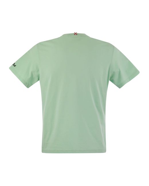 Mc2 Saint Barth Green T Shirt With Print On The Front