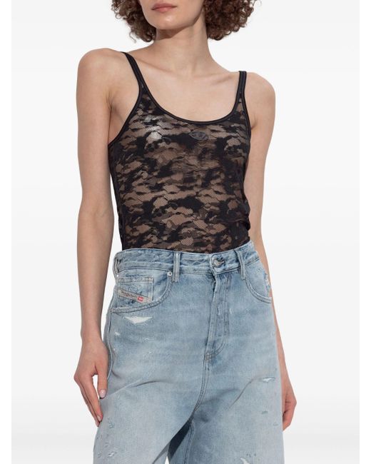 DIESEL Tanktop Van Kant in het Brown