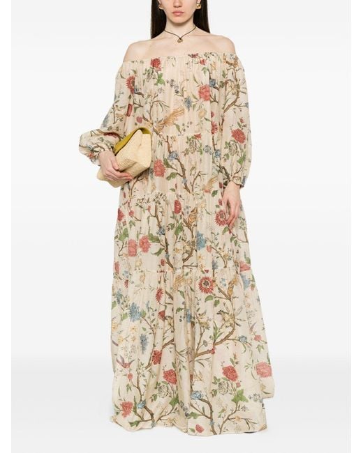 Into The East White Printed Cotton Dress