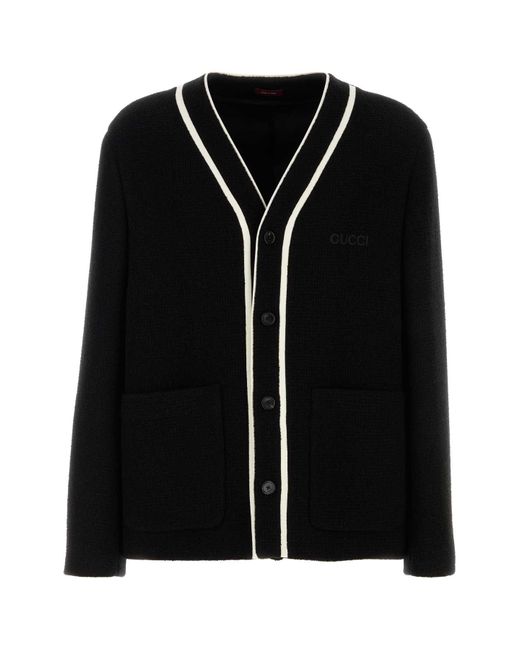 Gucci Black Wool Blend Cardigan for men