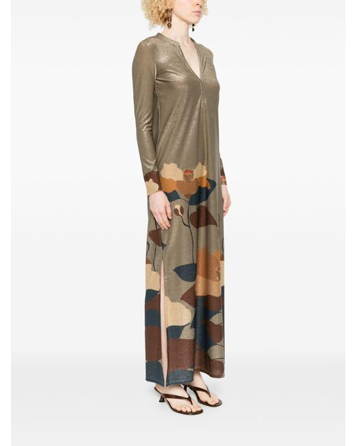 Siyu Natural V-Neck Ninfa Kaftan Dress