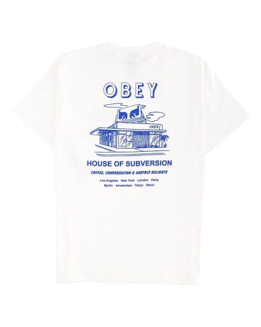 Obey White "House Of Subversion" T-Shirt for men
