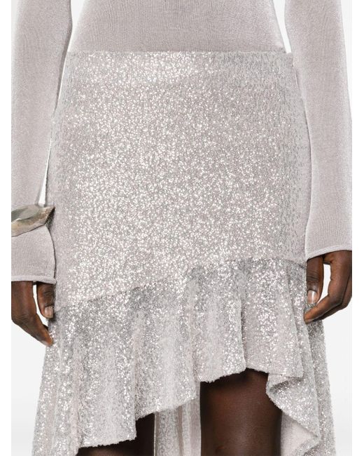 IRO White Asymmetrischer Rock Mit Pailletten