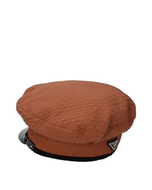 Prada Brown Hats Polyamide