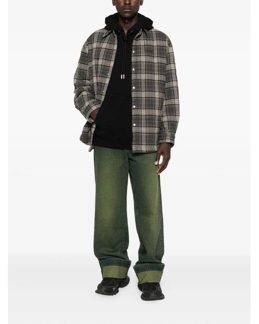 Off-White c/o Virgil Abloh Black Spray Arr Check Flan Padd Ove Dark for men