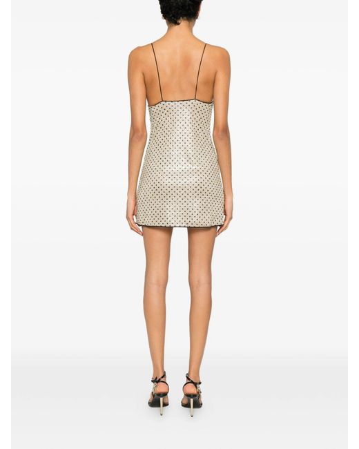 Oseree Multicolor Polka-Dot Appliqué Mini Dress
