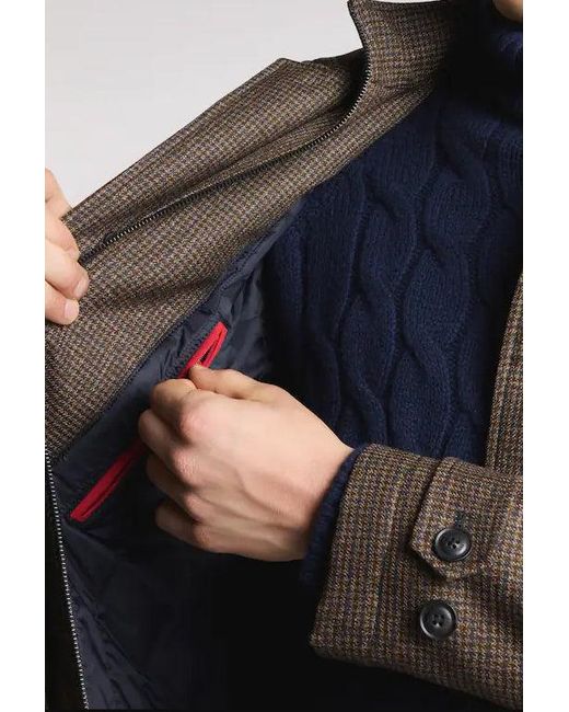 Fay Brown Kurzer Morgenmantel aus Mouline-Wolle