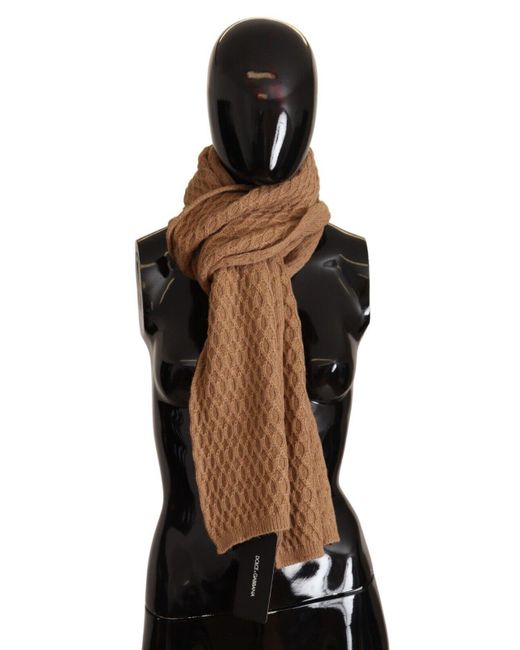 Sciarpa cammello lavorata a maglia con scialle avvolgente marrone scuro di  Dolce & Gabbana in Nero | Lyst