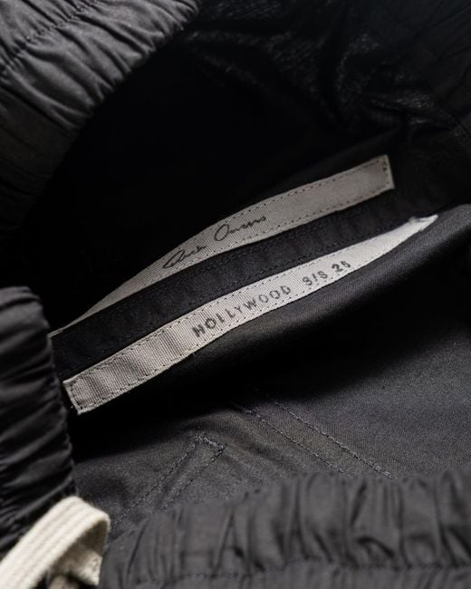 Rick Owens Black Wide Trousers With Drawstring Belt