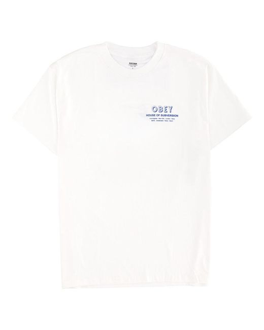 Obey White "House Of Subversion" T-Shirt for men