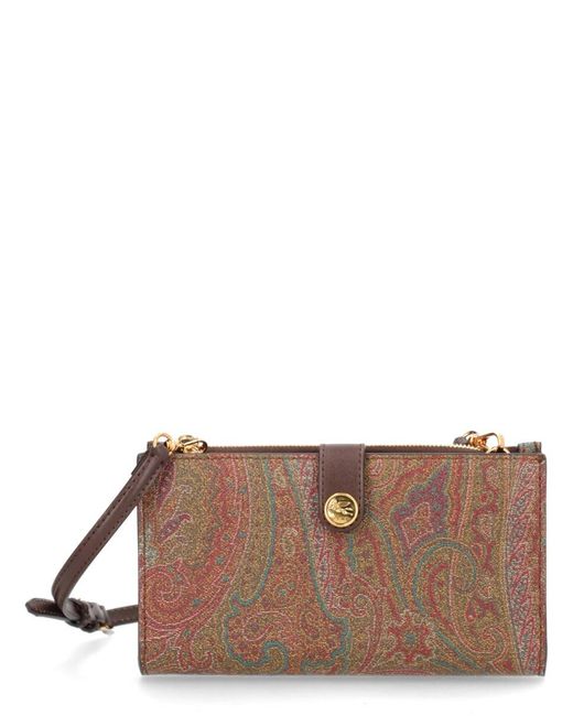 Etro Brown "Arnica" Shoulder Wallet