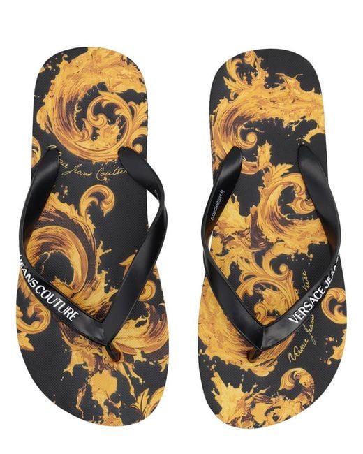 Versace Jeans Couture Black Pvc Flat