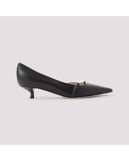 Giorgio Armani Black Leather Court Decollete