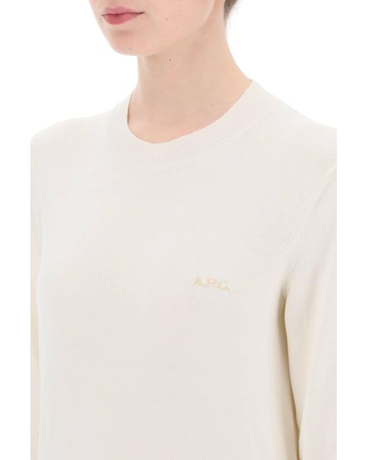 A.P.C. Vera Cotton Crewneck -pullover in het White