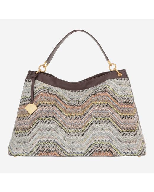 Missoni Gray Chevron Pattern Bag