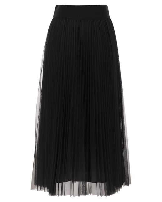 Fabiana Filippi Black Pleated Tulle Skirt