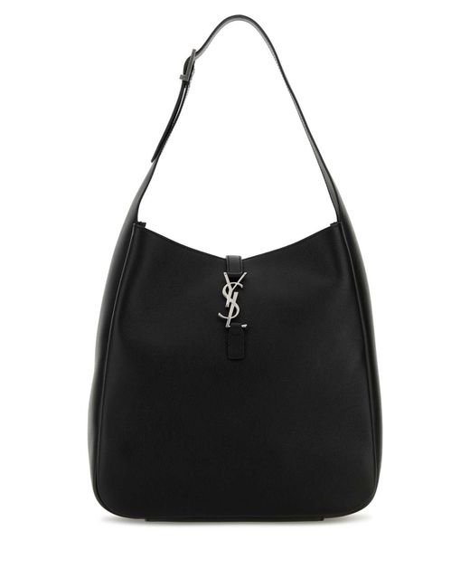 Saint Laurent Black Leather Le 5 Ãâ 7 Shoulder Bag