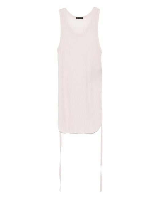 Ann Demeulemeester White Boris Wrinkled Cropped Tank Top