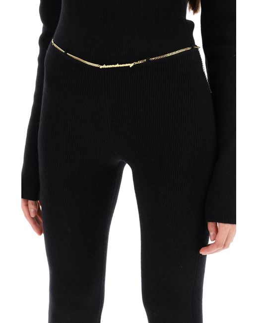Alexander Wang Black Knit Pants With Chain Detail